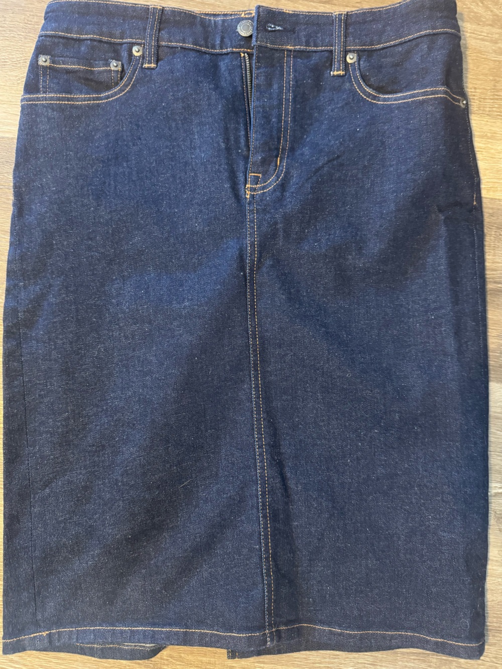 Ralph Lauren mid length dark wash denim skirt